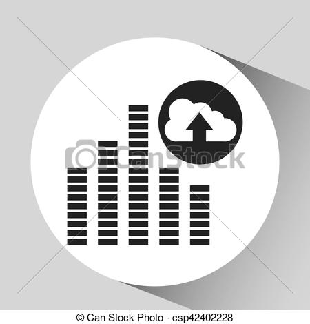 450x470 Upload Cloud Sound Frequency Vector Illustration Eps 10.