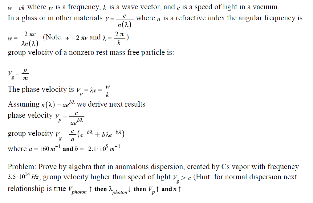 1016x659 W = Ck Where W Is A Frequency, K Is A Wave Vector,
