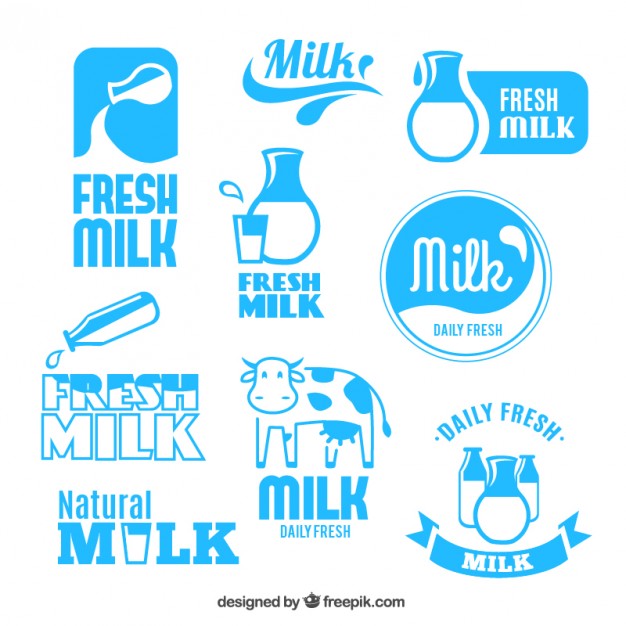 626x626 Fresh Milk Labels Vector Free Download