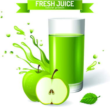 378x368 Fresh Juice With Ribbon Design Graphic Vector Png Images