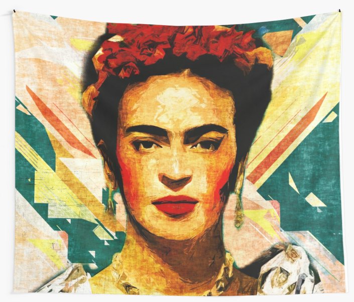 705x602 Frida Kahlo Vector Art Wall Tapestries By Nora Gad Redbubble