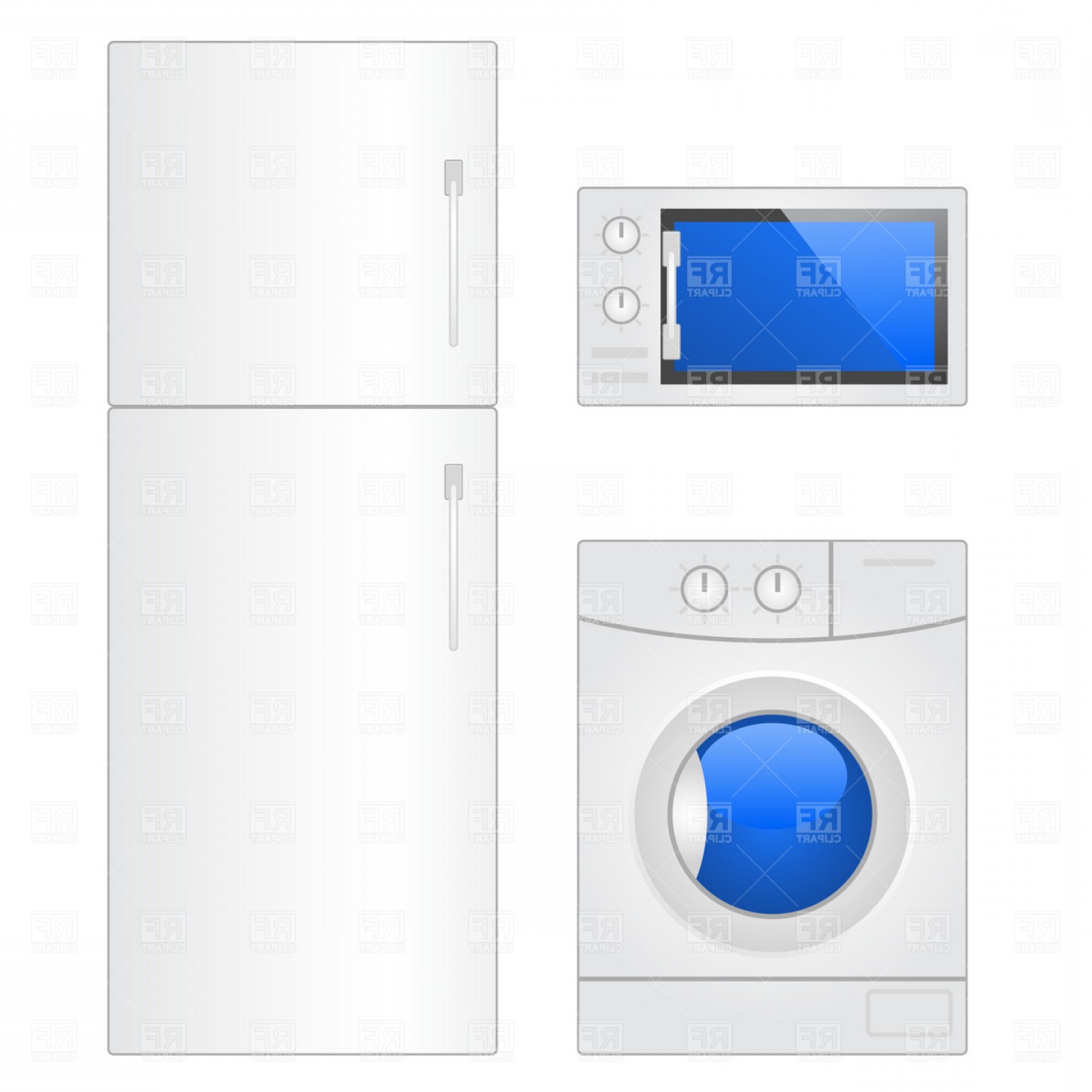 1440x1440 Home Appliances Microwave Laundry Washer And Fridge Vector Clipart