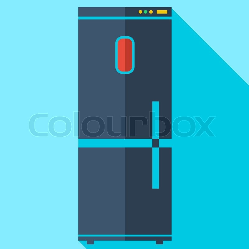 800x800 Modern Flat Design Concept Icon Refrigerator. Vector Illustration
