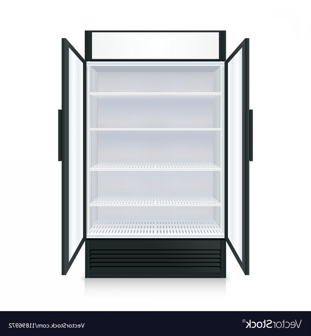 1200x1296 Realistic Empty Commercial Fridge Vector Shopatcloth