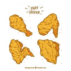 236x236 Hand Drawn Fried Chicken Pieces Free Vector My Freepik