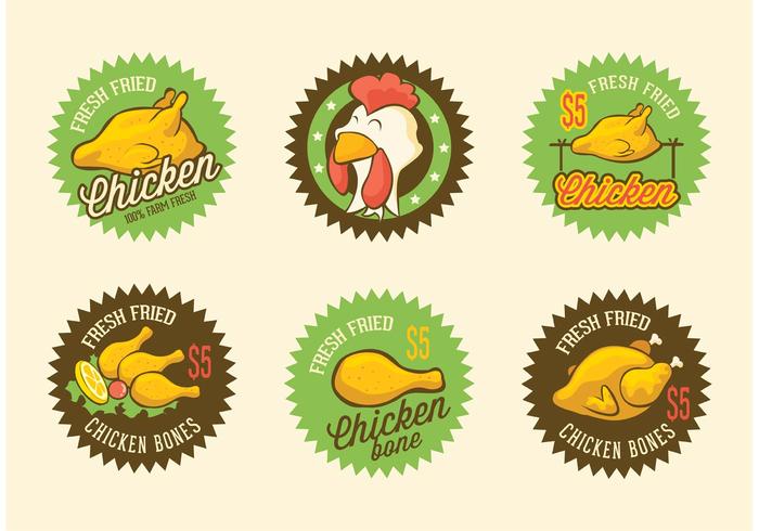 700x490 Retro Fried Chicken Vector Labels