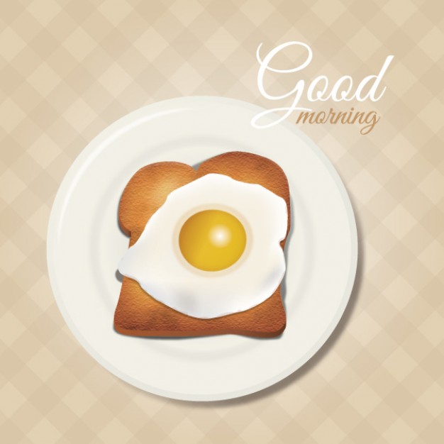626x626 Breakfast Illustration. Toast With Fried Egg. Vector Free Download