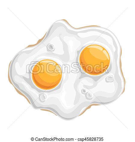 450x470 Vector Illustration Fried Chicken Egg Isolated Cooked White