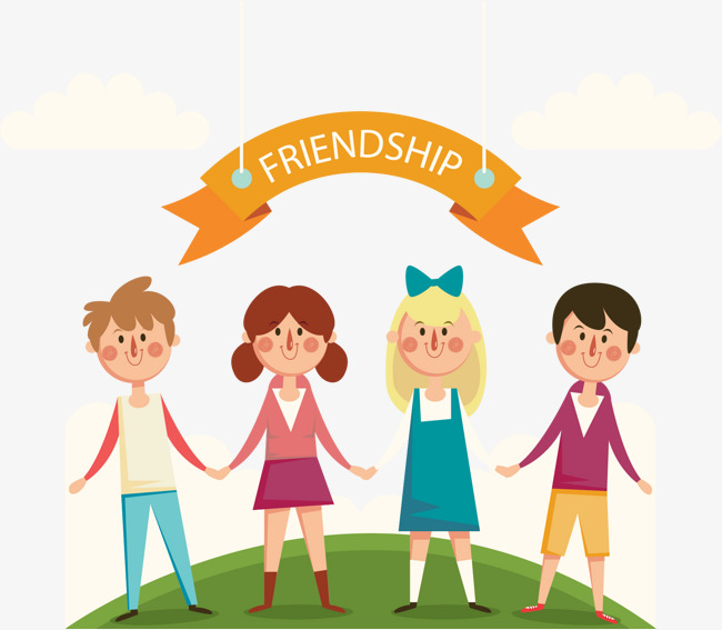650x567 Vector Hand Painted Cartoon Friends, Vector, Hand Painted, Cartoon