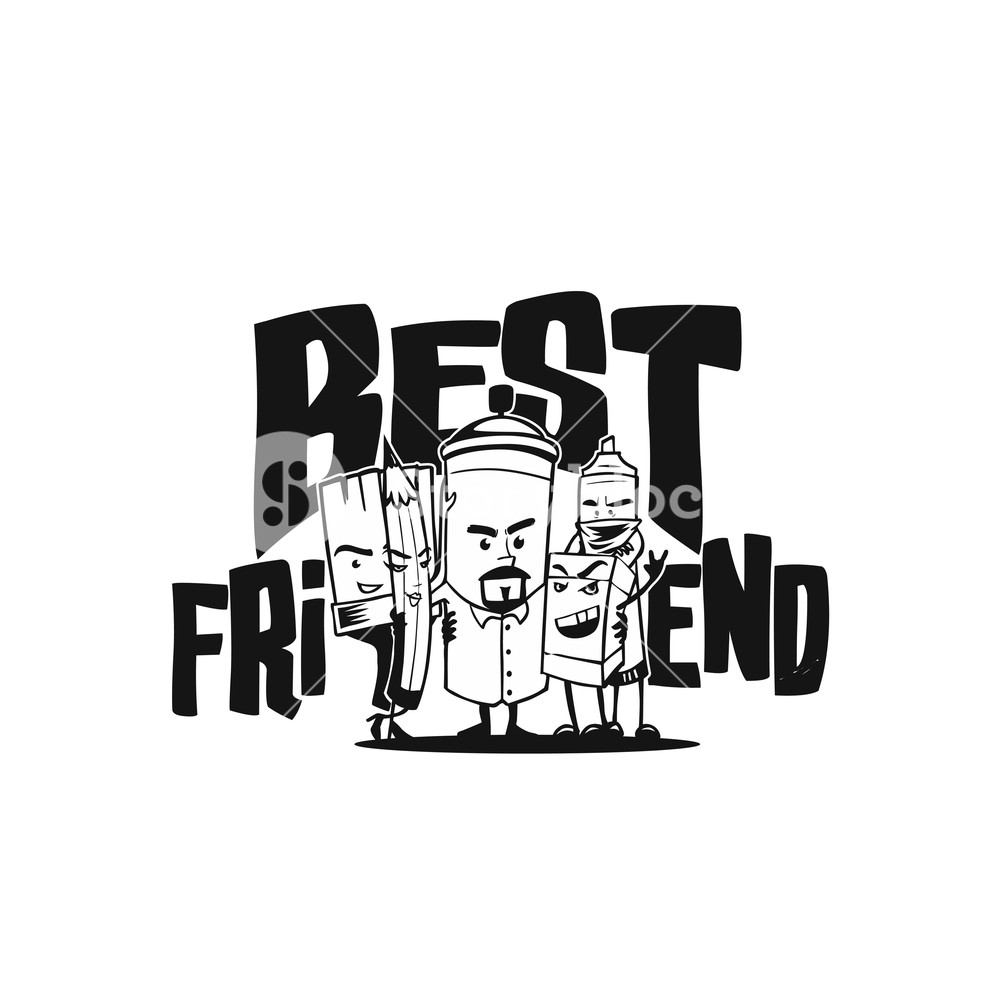 1000x1000 Best Friends Vector Illustration Design Royalty Free Stock Image