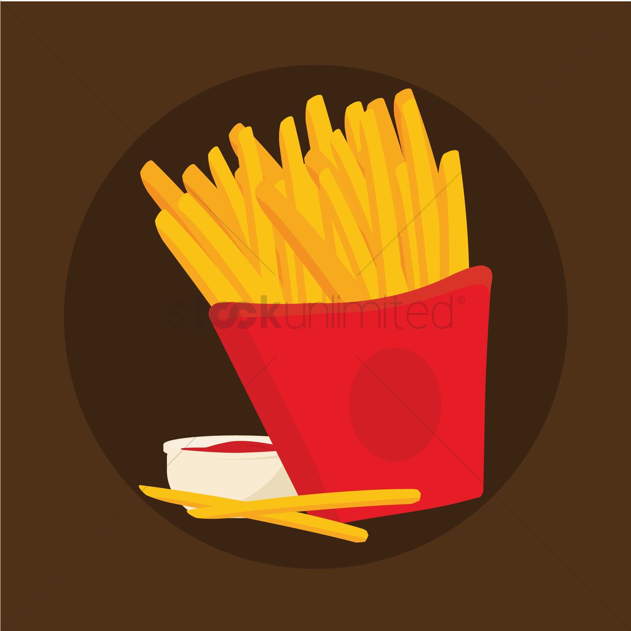 1300x1300 French Fries Vector Image
