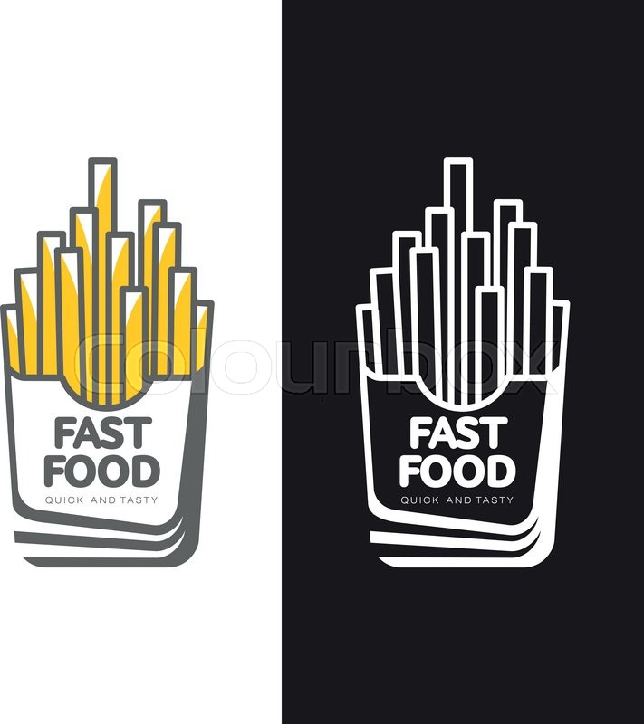 711x800 Logos Potato Fries, Vector Simple Illustration Isolated On White