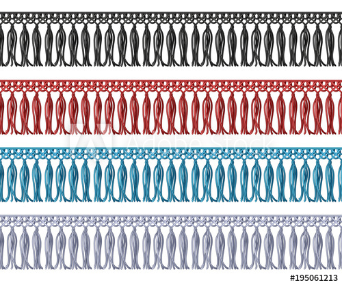 500x417 Seamless Fringe With Tassel Cloth Edge. Garment Vector Elements