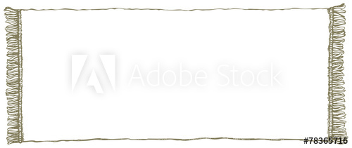 500x211 Vector Frame. Towel With Fringe