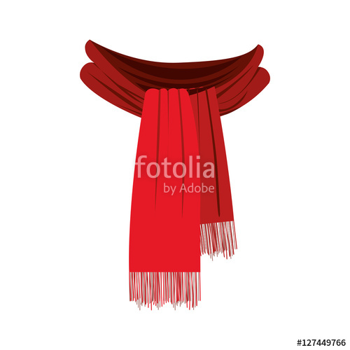 500x500 Scarf With Fringe Icon Image Vector Illustration Design Stock