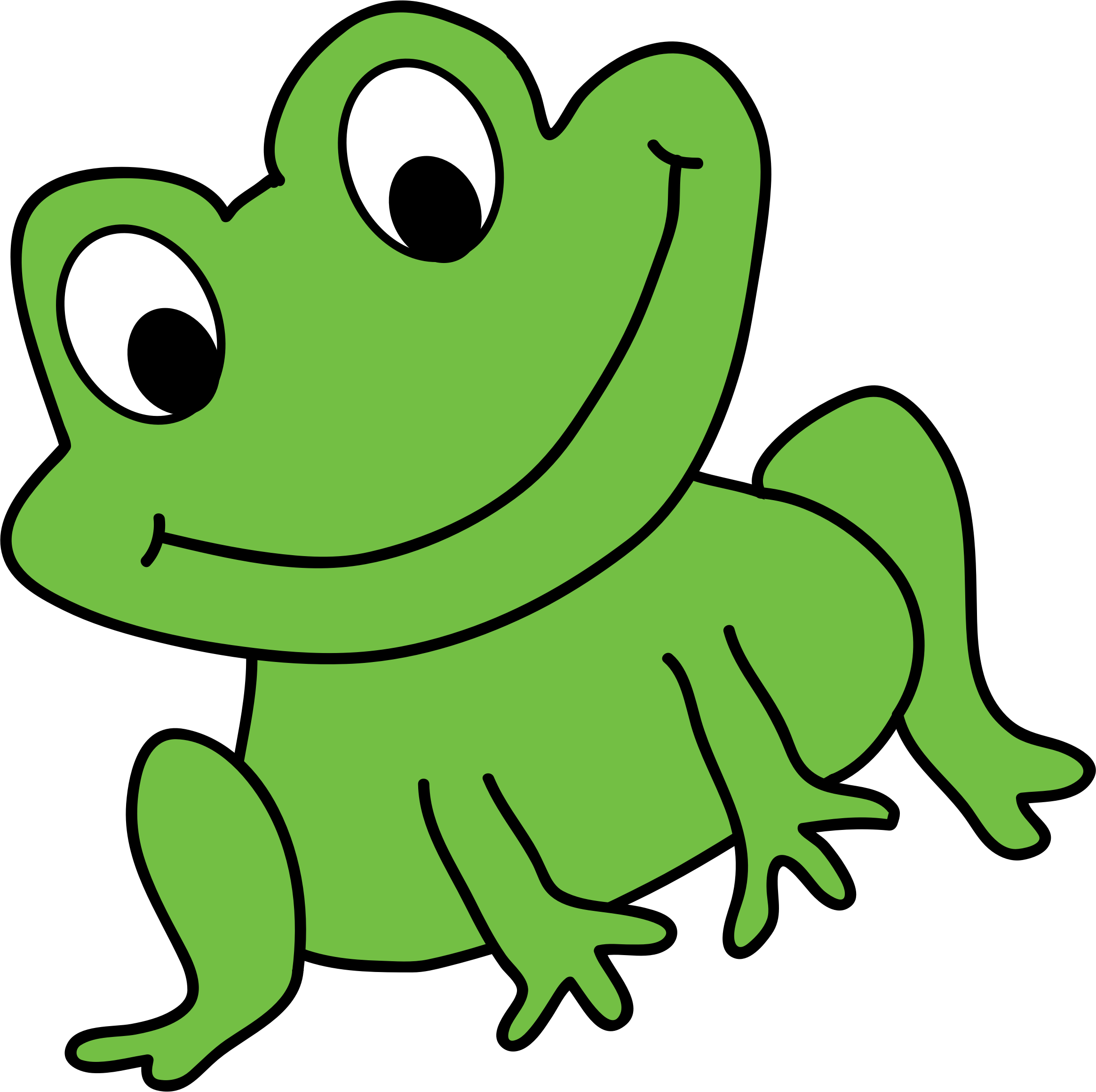 2330x2321 Green Frog Vector Image