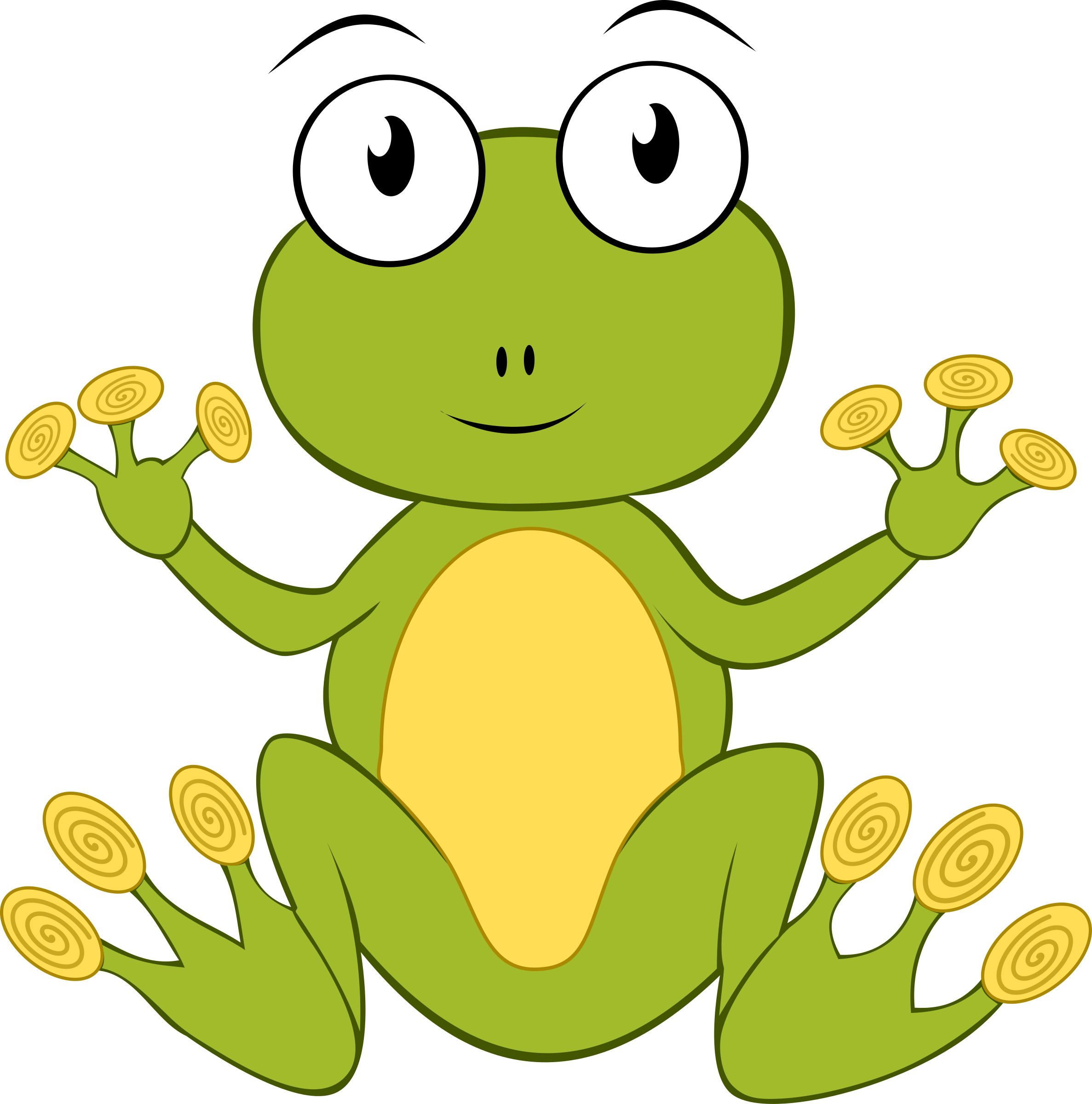 2374x2400 Cartoon Frog Vector Clipart Image