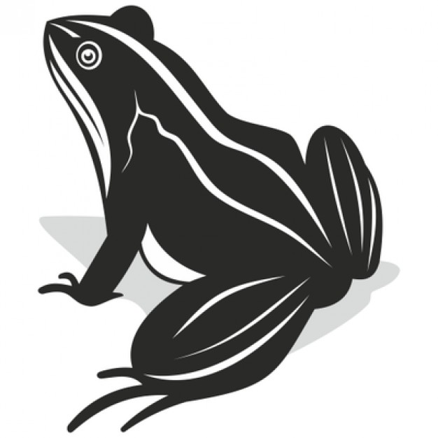 626x626 Comic Frog Silhouette Illustration Vector Free Download