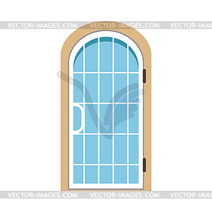 300x300 Glass Paned Arched Front Door, Closed Elegant Door