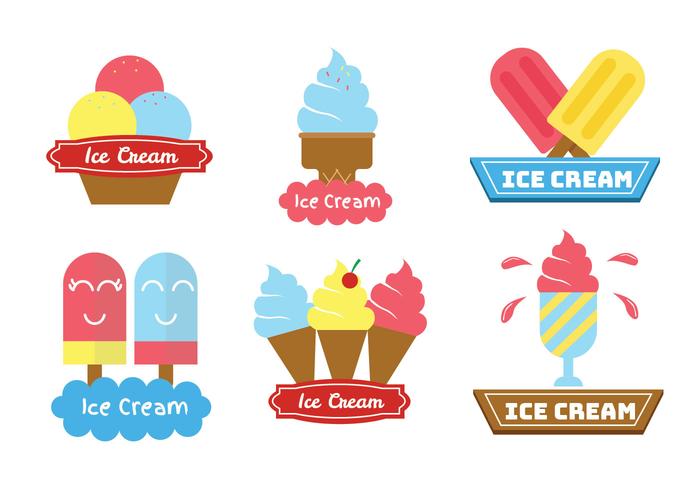 700x490 Ice Cream Shop Logo Vector Pack
