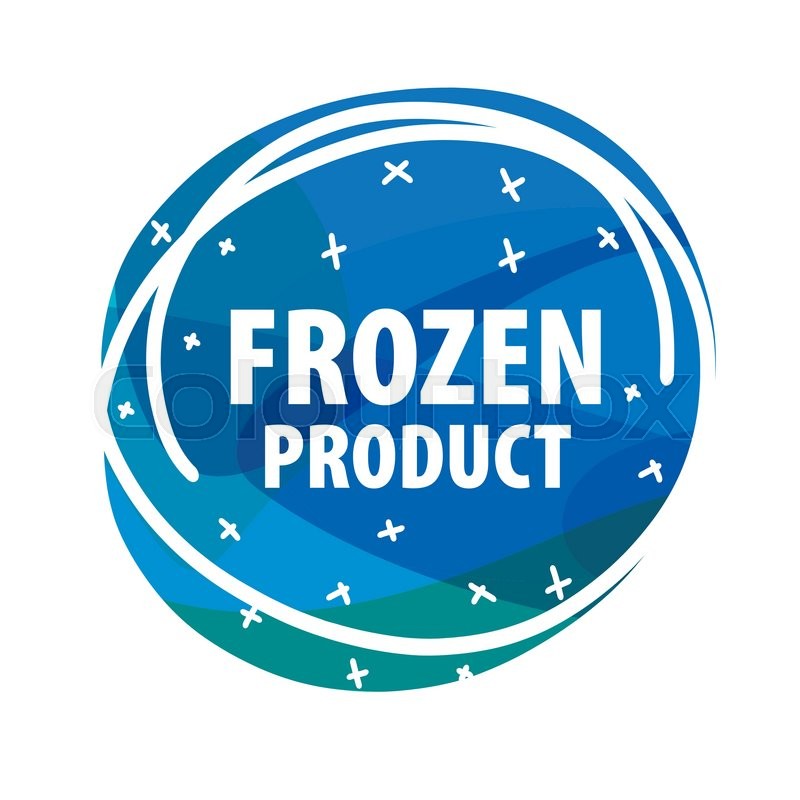 800x800 Round Vector Logo For Frozen Foods With Snowflakes Stock Vector