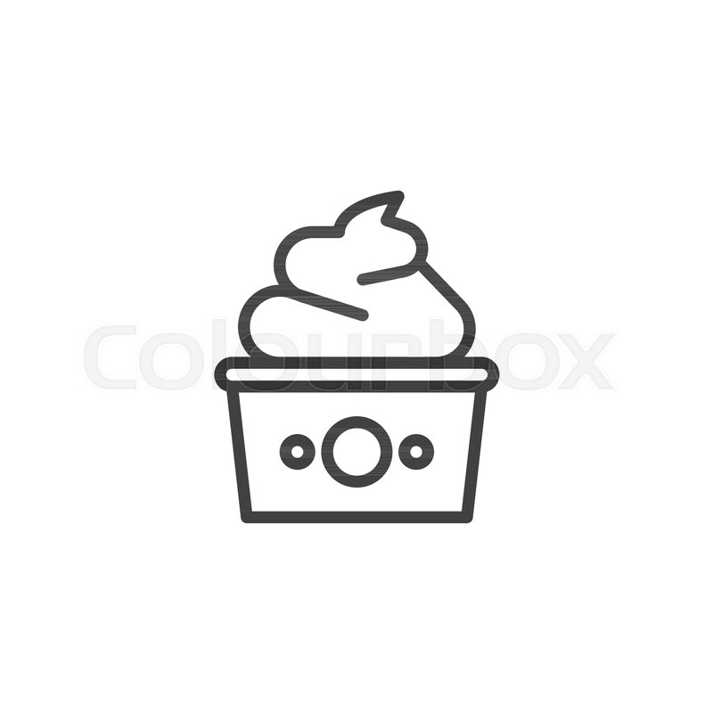 800x800 Frozen Yogurt Outline Icon. Linear Style Sign For Mobile Concept