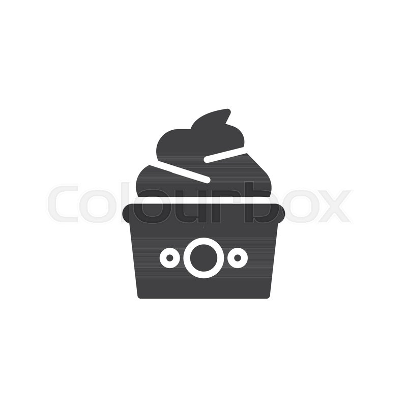 800x800 Frozen Yogurt Vector Icon. Filled Flat Sign For Mobile Concept And