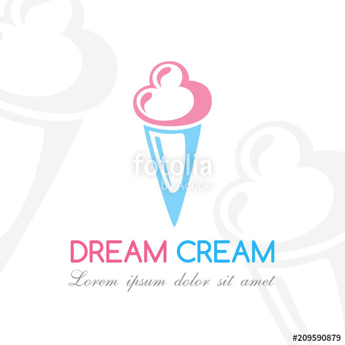 500x500 Ice Crem Logo. Vector Emblem For Candy Shop. Frozen Yogurt