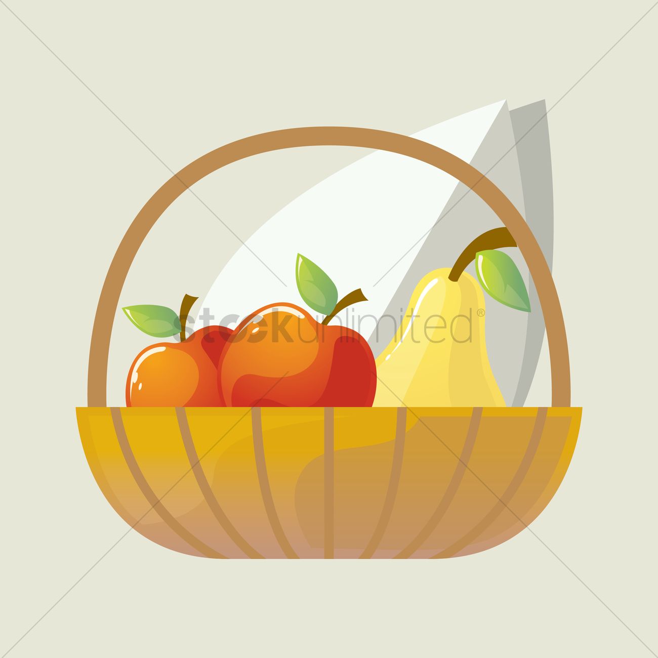 1300x1300 Fruit Basket Vector Image