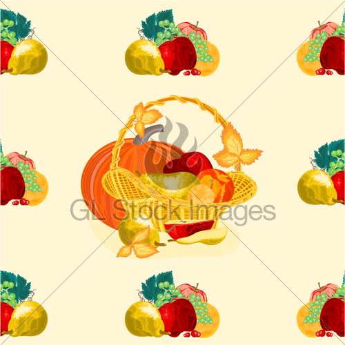 500x500 Seamless Texure Fruit Basket Vector Gl Stock Images