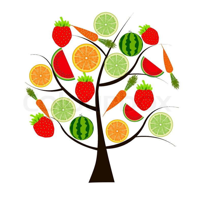 783x800 Fruit Tree For Your Design Vector Illustration Stock Vector