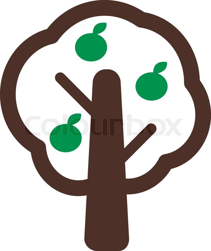 675x800 Fruit Tree Icon Outline. Field. Garden. Vector Illustration Eps 10