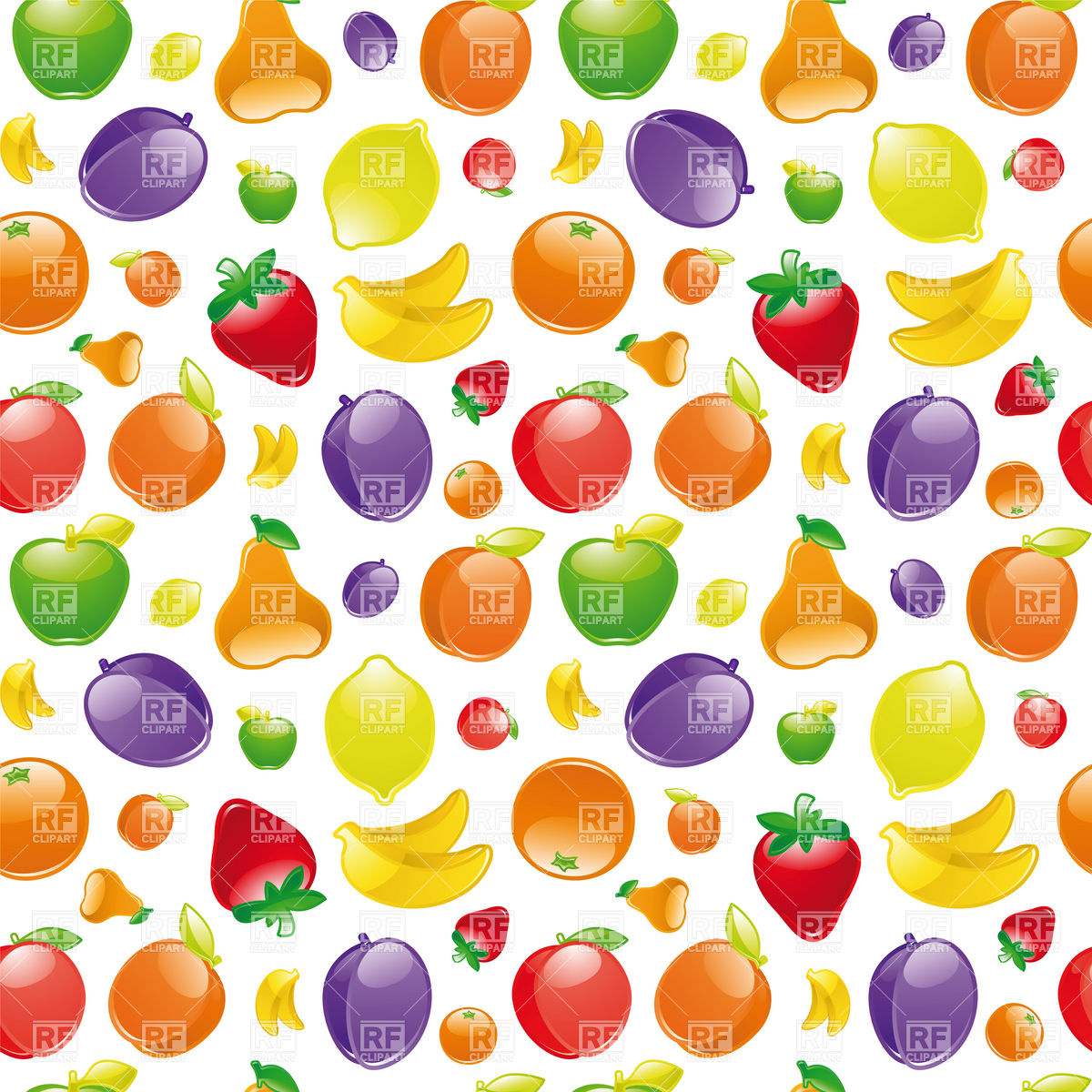 1200x1200 Seamless Background With Fruits Vector Image Vector Artwork Of