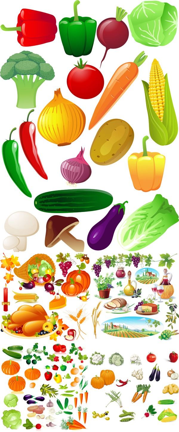 600x1447 Fresh Fruits And Vegetables Vector Graphics Manger Bien, Manger