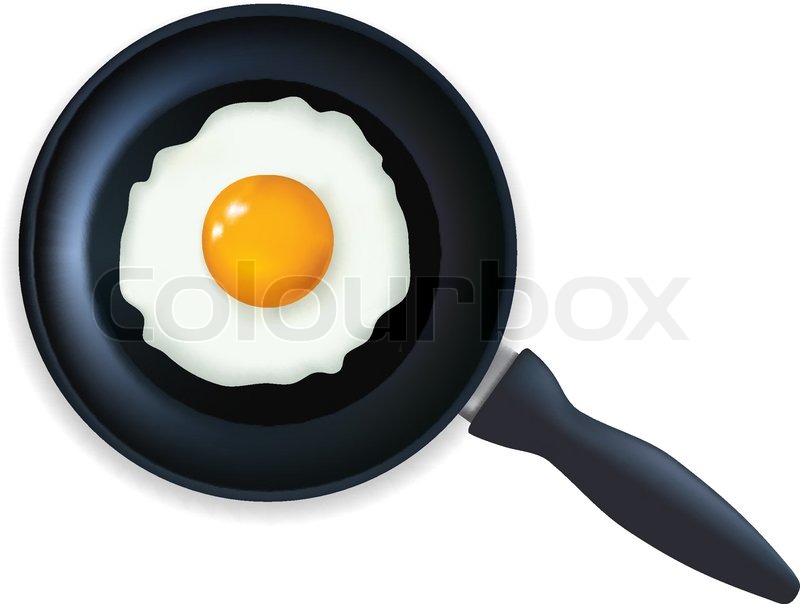 800x604 Fried Egg In A Frying Pan. Vector Illustration. Stock Vector