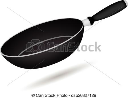 450x343 Frying Pan Vector Illustration Isolated On White Background.
