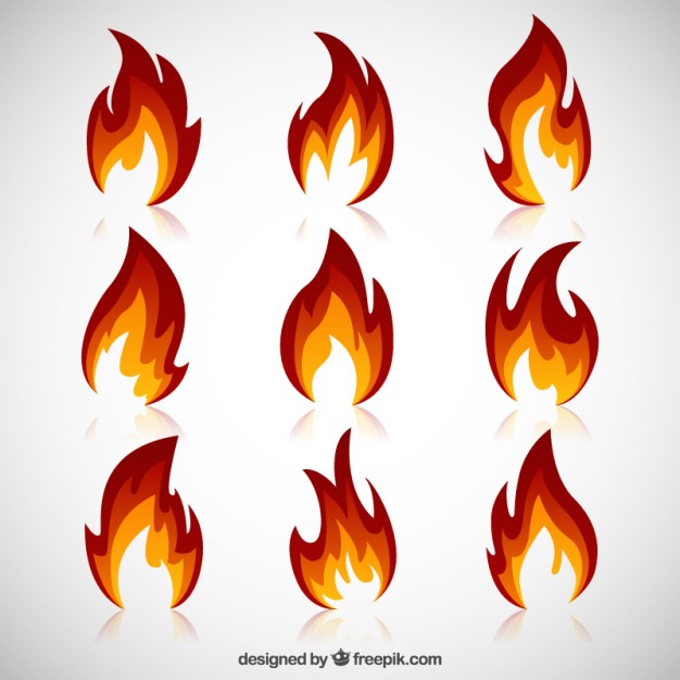 626x626 Variety Of Fire Flames Vector Free Download