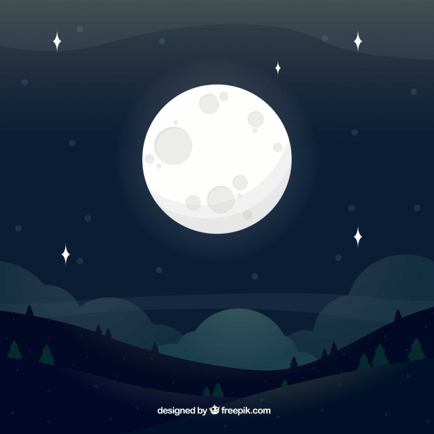 626x626 Background Of Landscape With Full Moon Vector Free Download