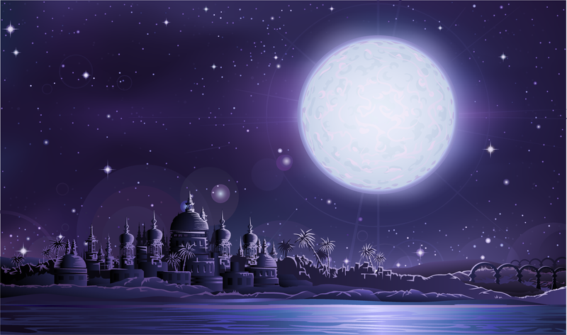 800x472 Under The Full Moon The Ancient City Of Vector Ancient City Under