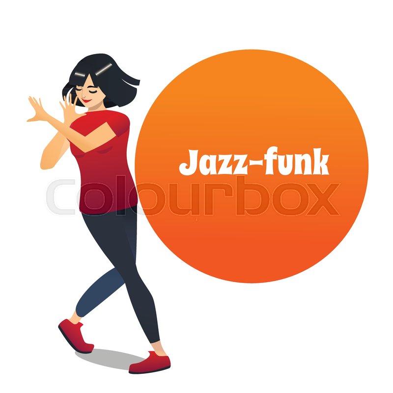 800x800 Jazz Funk Dancer. Dancing Girl In Cartoon Style For Fliers Posters