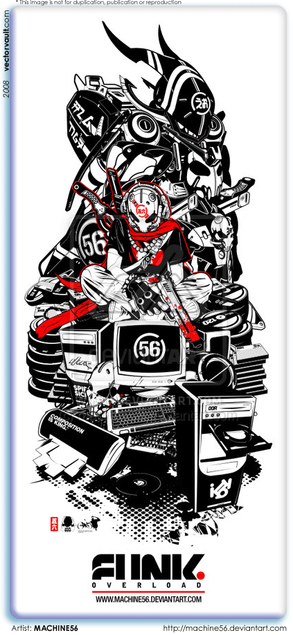 423x916 Vector Illustrator Machine56 Funk Overload Vectorvault
