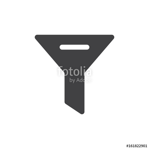 500x500 Funnel Icon Vector, Filled Flat Sign, Solid Pictogram Isolated On