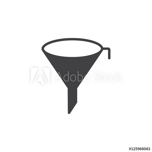 500x500 Filter Symbol. Funnel Icon Vector, Solid Flat Sign, Pictogram