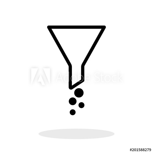 500x500 Funnel Vector Icon, Filter Symbol