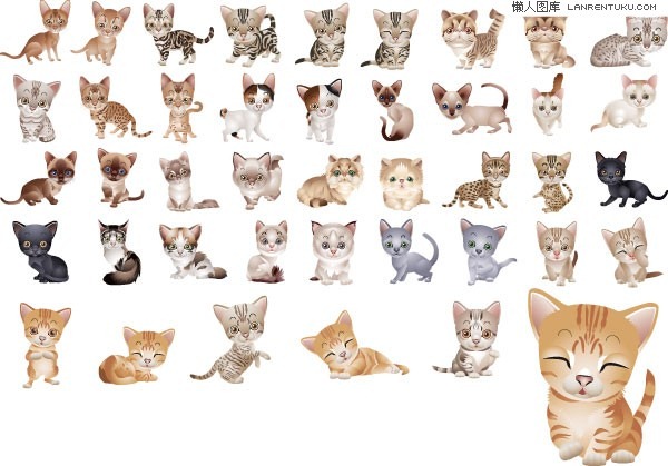 600x419 Cute Cat Vector Graphics Collection My Free Photoshop World