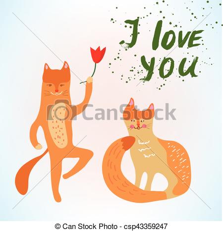 450x466 Valentine Love Card With Funny Cats