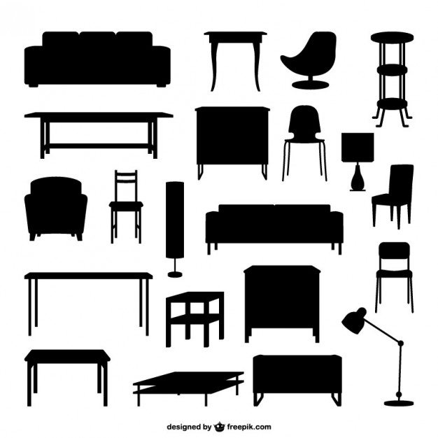 626x626 Furniture Outlines Vector Free Download