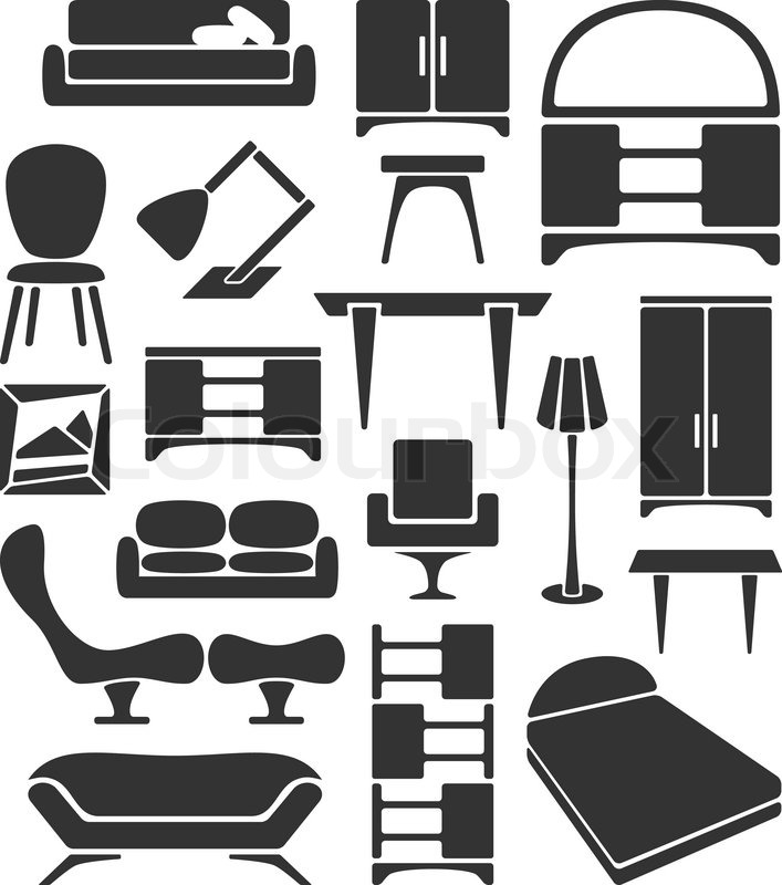 707x800 Graphical Furniture Set Stock Vector Colourbox