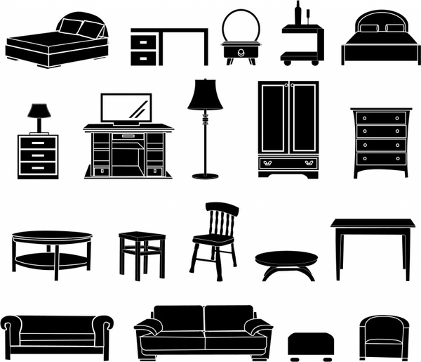 600x515 Home Furniture Black And White Icon Free Vector In Adobe