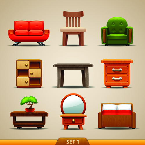 500x500 Vector Furniture Icons Set 01 Free Download
